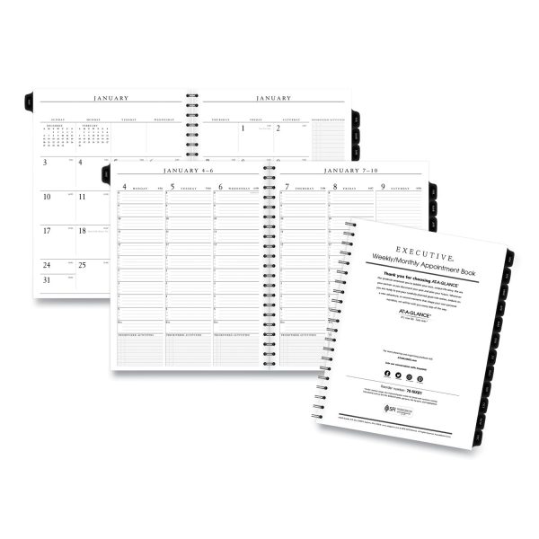Executive Weekly Monthly Planner Refill with 15-Minute Appointments, 11 x 8.25, White Sheets, 12-Month (Jan to Dec): 2024 Online Sale
