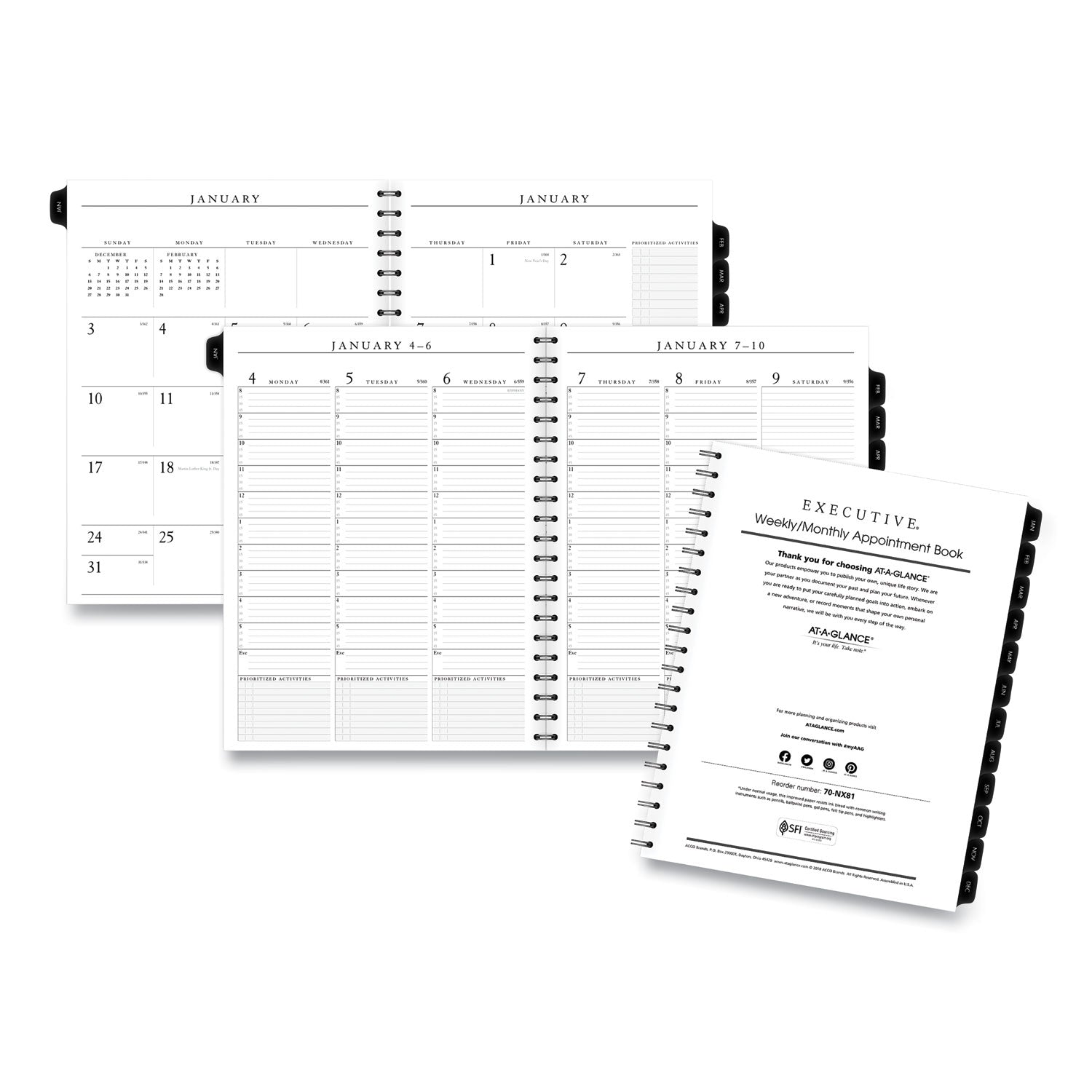 Executive Weekly Monthly Planner Refill with 15-Minute Appointments, 11 x 8.25, White Sheets, 12-Month (Jan to Dec): 2024 Online Sale