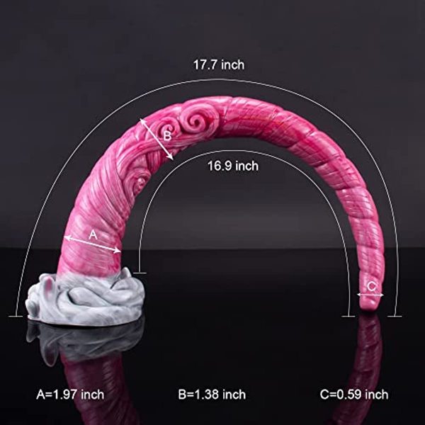 17.7in Super Long Monster Snake Anal Plug Silicone Dildo Online Hot Sale - Image 3