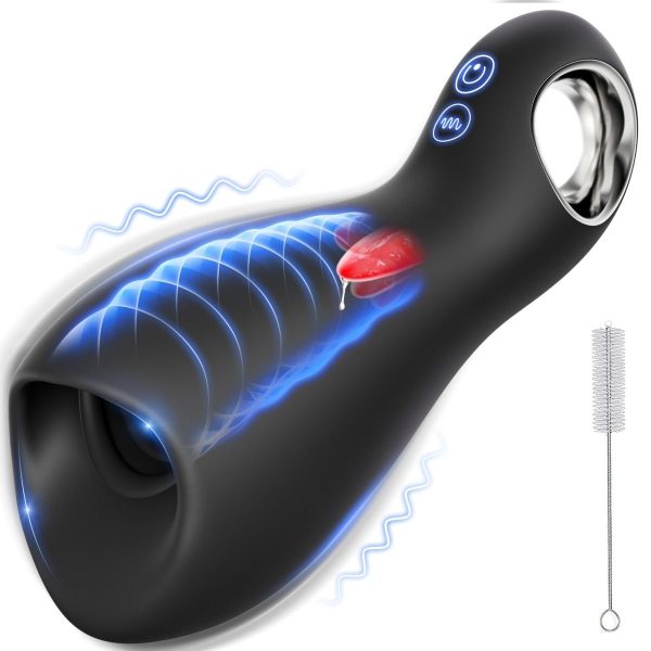 3 in 1 Vibrating and Tongue Licking masturbator Men Sex Toy Online Sale - Image 2
