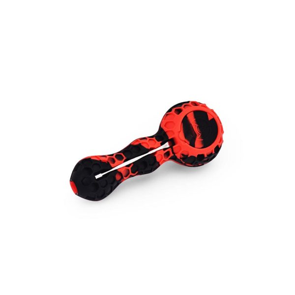 4   Silicone Spoon Pipe - Red & Black Fashion - Image 2