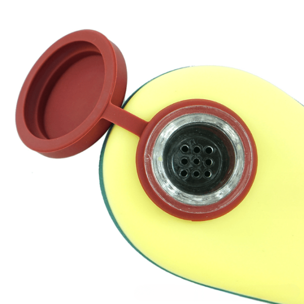 4   Silicone Avocado Hand Pipe with Lid Hot on Sale - Image 2
