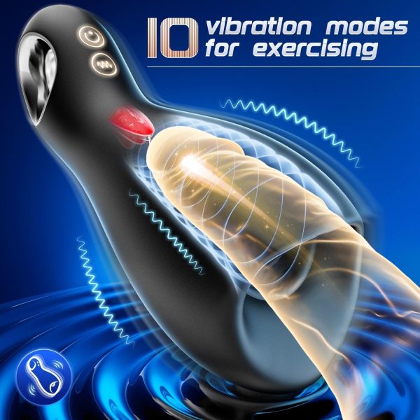 3 in 1 Vibrating and Tongue Licking masturbator Men Sex Toy Online Sale - Image 3