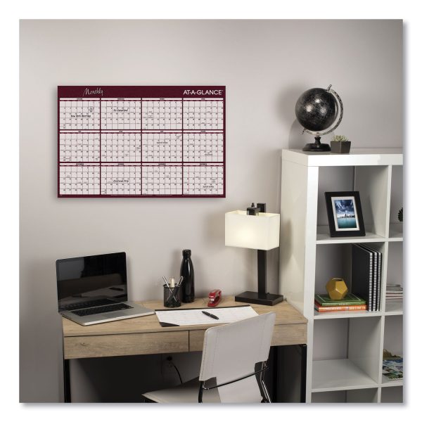 Reversible Horizontal Erasable Wall Planner, 48 x 32, Assorted Sheet Colors, 12-Month (Jan to Dec): 2024 Sale - Image 4