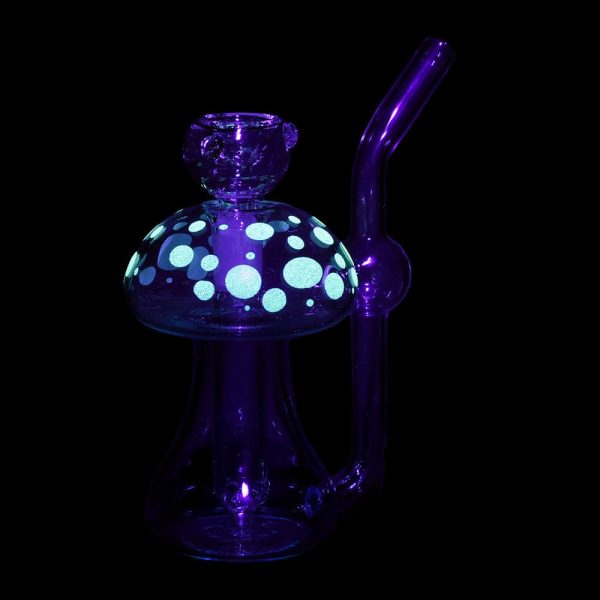 Phosphorescent Fungi Glow in the Dark Glass Bubbler - 4.75    14mm F   Colors Vary Online Sale - Image 2
