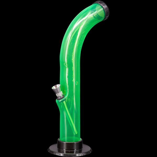10   Acrylic Curved Tube Bong Fashion