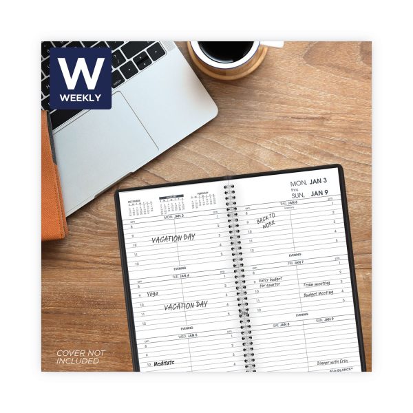 Weekly Appointment Book Refill Hourly Ruled, 6.25 x 3.25, White Sheets, 12-Month (Jan to Dec): 2024 For Sale - Image 3
