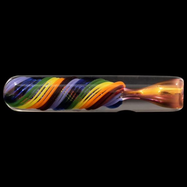 Twisted Rainbow  Fumed Glass Chillum Online Sale - Image 5