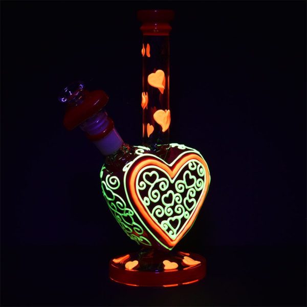 Pulsar Victorian Valentines Day Glow in the Dark Water Pipe For Discount - Image 2