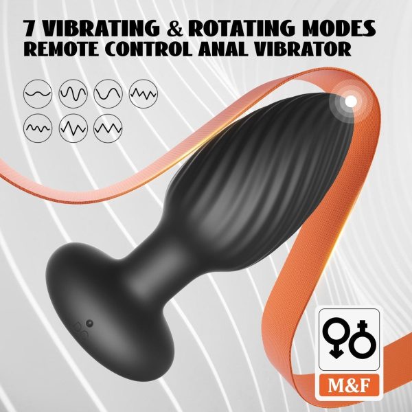Pearlconch| Butt Plug with 7 Rotating and Vibrating Modes Anal Vibrator Online now - Image 3