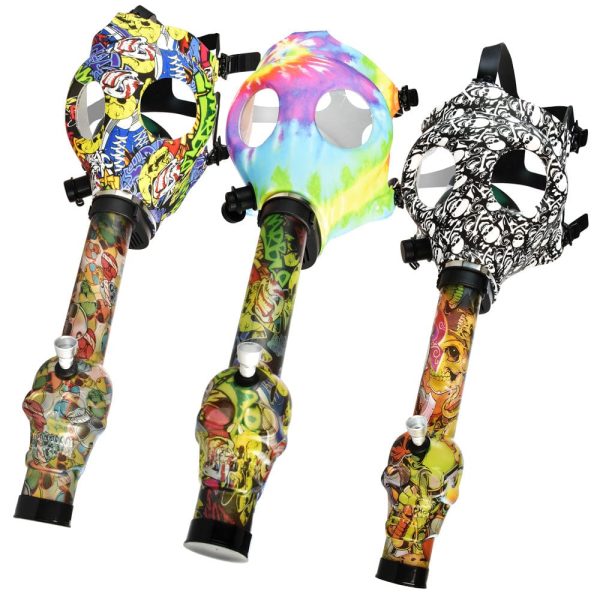 Gas Mask w  Acrylic Water Pipe - 10.25  Online now