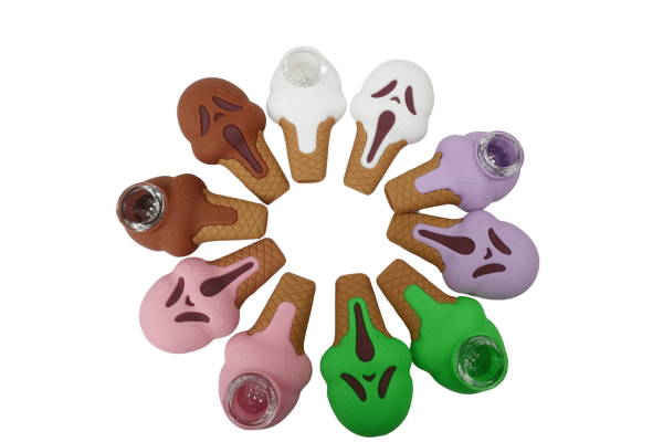 3   Ghost Face Ice Cream Silicone Small Hand Pipe Fashion - Image 2