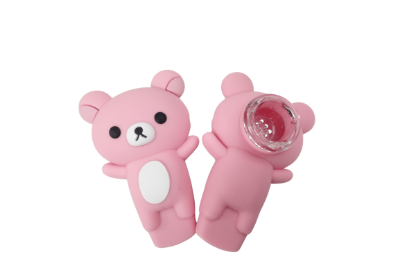 3   Silicone Bear Small Hand Pipe on Sale - Image 5