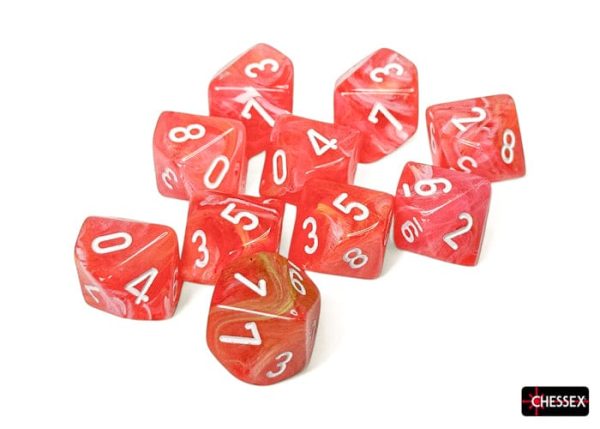 Chessex Dice: Festive Dahlia white Luminary Set of Ten d10s on Sale - Image 2