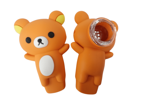 3   Silicone Bear Small Hand Pipe on Sale - Image 3