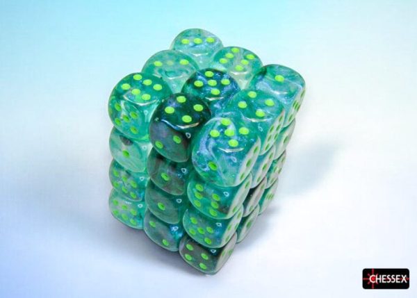 Chessex Dice: Borealis Kelp light green Luminary 12mm d6 Dice Block (36 dice) Online now - Image 3