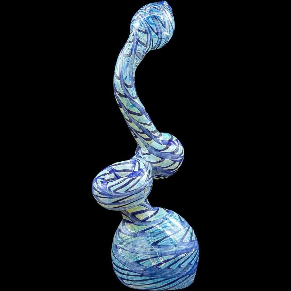 Bubble Lock  Color Raked Sherlock Bubbler Pipe on Sale - Image 4