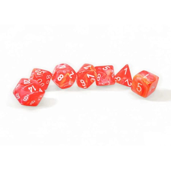 Chessex Dice: Festive Dahlia white Luminary Polyhedral 7-Dice Set Supply - Image 2