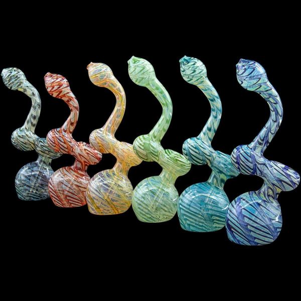 Bubble Lock  Color Raked Sherlock Bubbler Pipe on Sale - Image 2