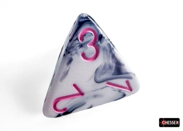 Chessex Dice: Gemini Black-White pink Polyhedral 7-Dice Set Supply - Image 4
