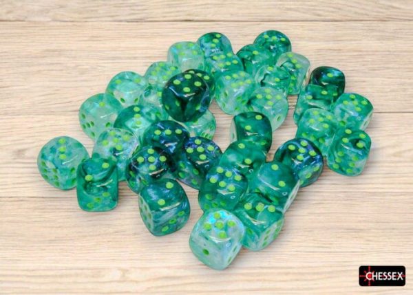 Chessex Dice: Borealis Kelp light green Luminary 12mm d6 Dice Block (36 dice) Online now - Image 2