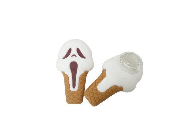 3   Ghost Face Ice Cream Silicone Small Hand Pipe Fashion - Image 3