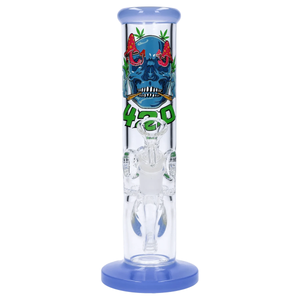 420 Skull Water Pipe with Honeycomb Perc - 10 in Online Sale