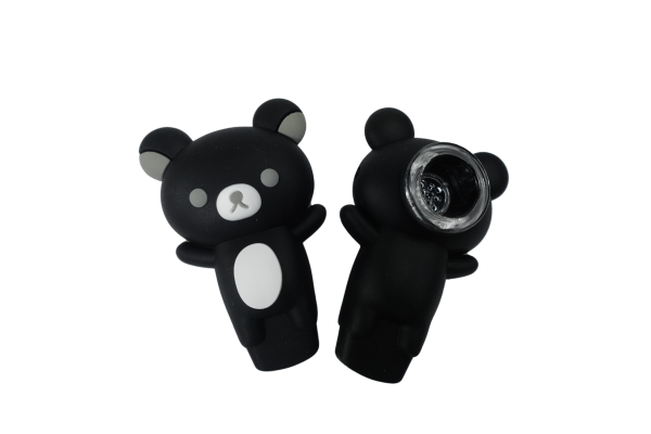 3   Silicone Bear Small Hand Pipe on Sale - Image 4