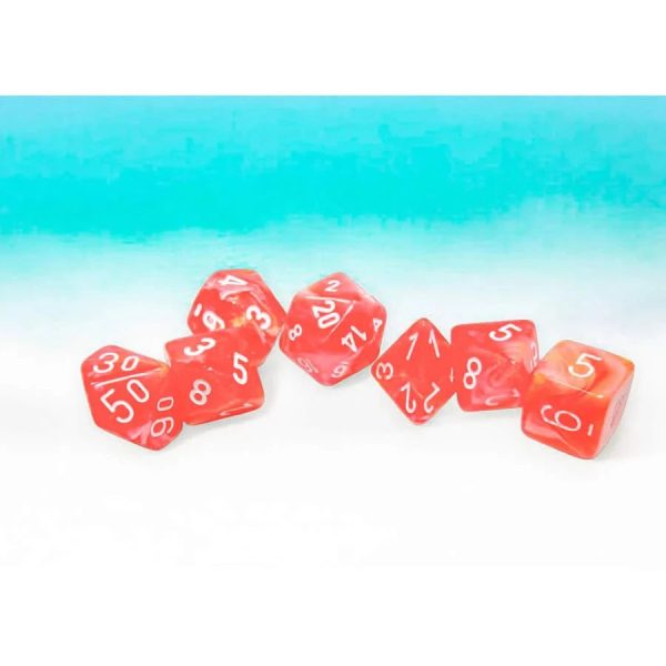 Chessex Dice: Festive Dahlia white Luminary Polyhedral 7-Dice Set Supply - Image 3