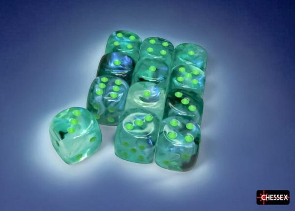 Chessex Dice: Borealis Kelp light green Luminary 16mm d6 Dice Block (12 dice) For Sale - Image 3