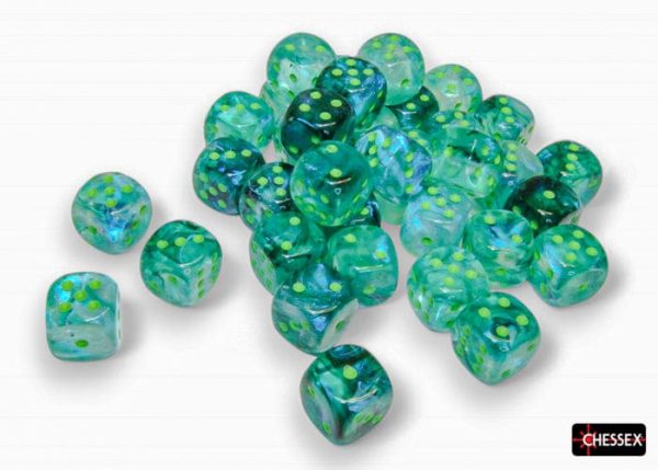 Chessex Dice: Borealis Kelp light green Luminary 12mm d6 Dice Block (36 dice) Online now - Image 4