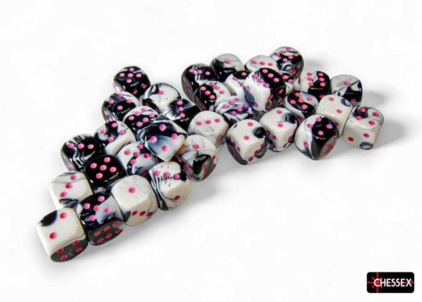 Chessex Dice: Gemini Black-White pink 12mm d6 Dice Block (36 dice) For Discount - Image 4