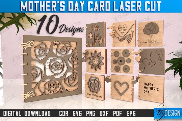 Mother s Day Cards Laser Cut Bundle | Gift Idea | Greeting Card | Photo Frame | CNC Files Supply