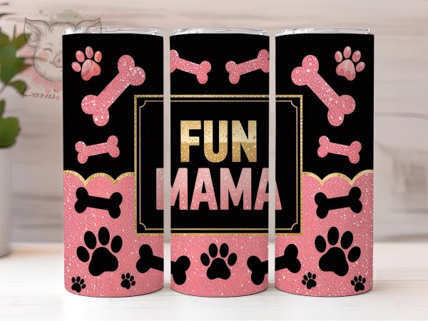 Pink Glitter Fur Mama Pet Tumbler Wrap, Pink Glitter Tumbler Design, Pet Mom Sublimation Wrap, 20oz Skinny Tumbler Wrap, Dog Mom Glitter Tumbler, Cat Mom Tumbler Design For Cheap