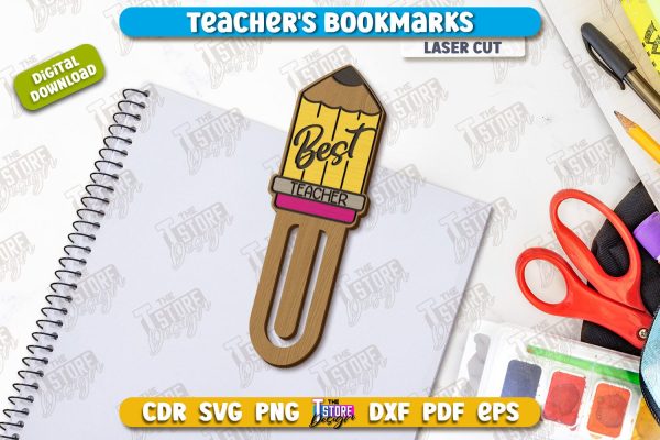 Teacher s Bookmark Laser Cut | Book Marker | Page Holder | School Design | CNC File Online Hot Sale