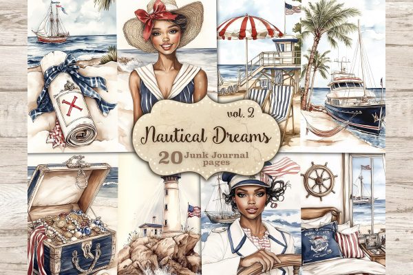 Nautical Junk Journal Kit | African American Woman For Cheap