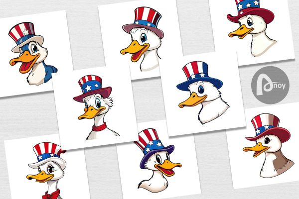 Digital Paper Duck Patriotic For Sale - Image 2