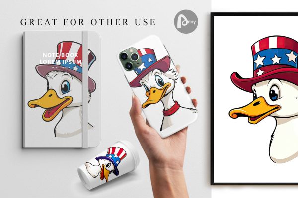 Digital Paper Duck Patriotic For Sale - Image 3