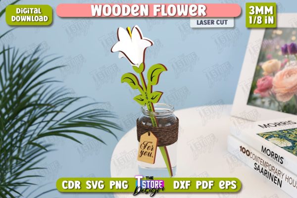 Wooden Flower Laser Cut | Eternal Flower Laser Cut | Gift Idea | CNC File Sale
