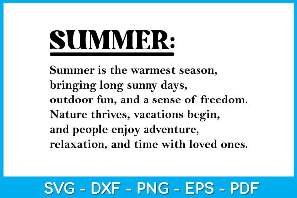 Summer Words SVG PNG PDF Cut File For Discount