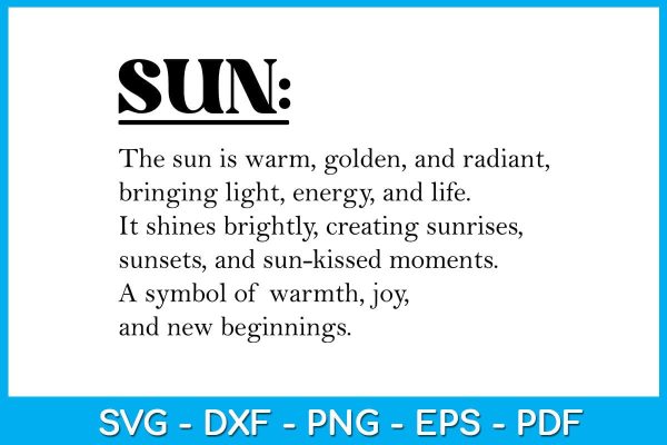Sun Words SVG PNG PDF Cut File For Discount