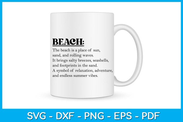 Beach Words SVG PNG PDF Cut File For Sale - Image 3