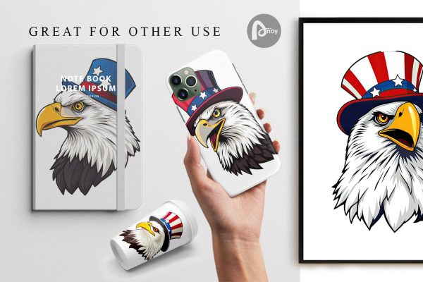 Digital Paper Bald Eagle Patriotic For Cheap - Image 3