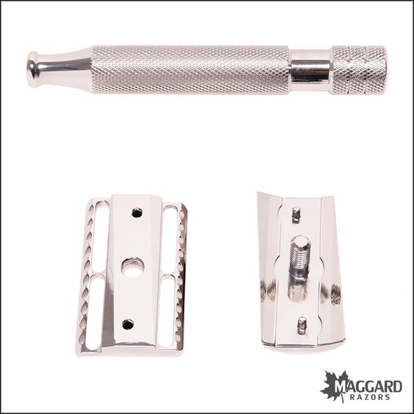 Above the Tie S1 Slant Stainless Steel Closed Comb DE Safety Razor with 90mm Handle, Polished Finish Online Hot Sale - Image 3