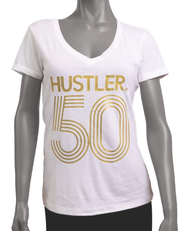 HUSTLER 50th Anniversary V Neck Tee For Discount - Image 2
