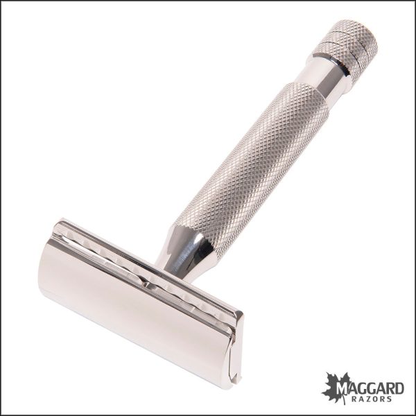 Above the Tie S1 Slant Stainless Steel Closed Comb DE Safety Razor with 90mm Handle, Polished Finish Online Hot Sale