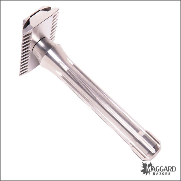 Blackland Razors Blackbird Stainless Steel Open Comb DE Safety Razor with 85mm Handle, Machined Finish For Sale - Image 2