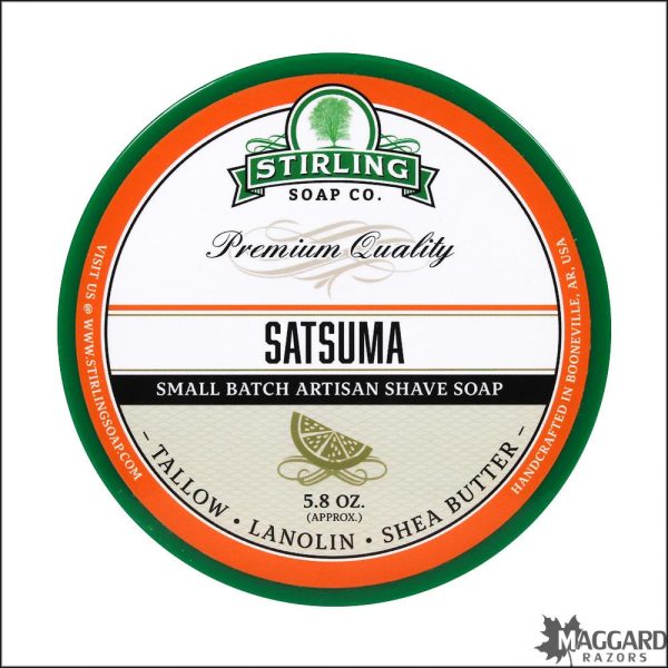 Stirling Soap Co. Satsuma Shaving Soap, 5.8oz - Seasonal Discount