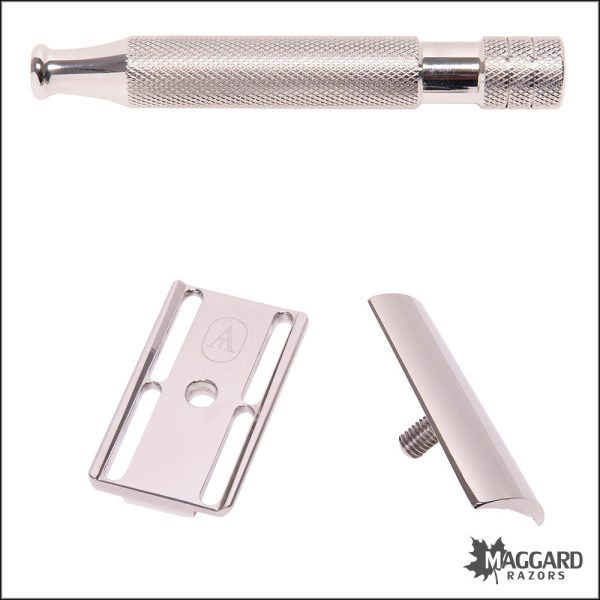 Above the Tie S1 Slant Stainless Steel Closed Comb DE Safety Razor with 90mm Handle, Polished Finish Online Hot Sale - Image 4