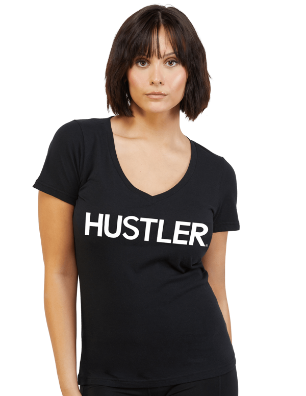 HUSTLER Classic Logo V Neck Tee Online Sale